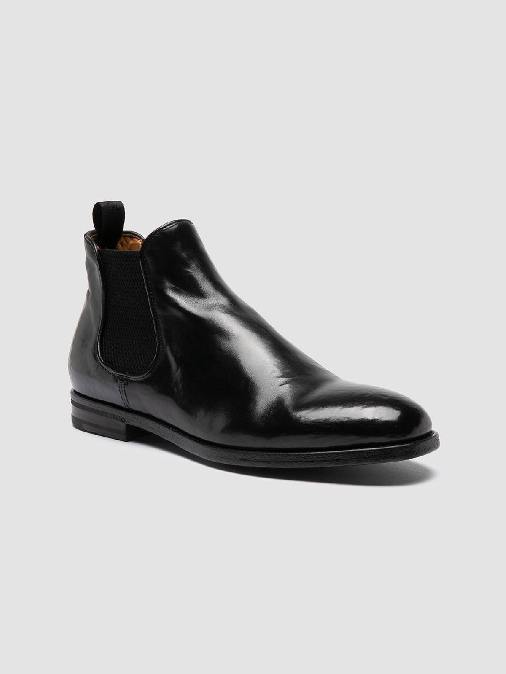Officine Creative VANDERBILT CAOU 012 Stivali Neri in Pelle Sottocosto
