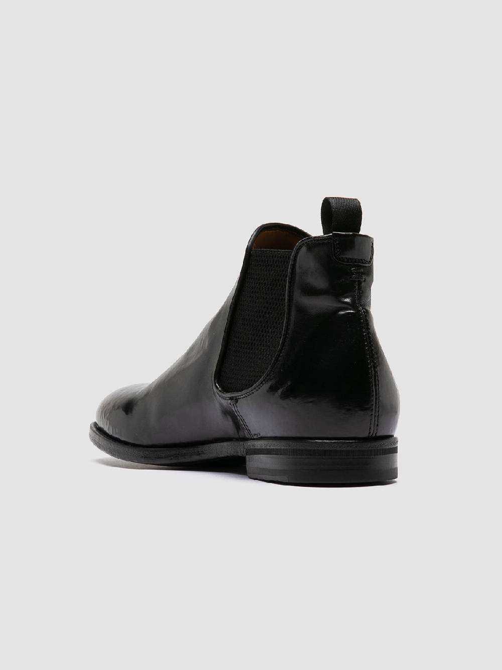 Officine Creative VANDERBILT CAOU 012 Stivali Neri in Pelle Sottocosto