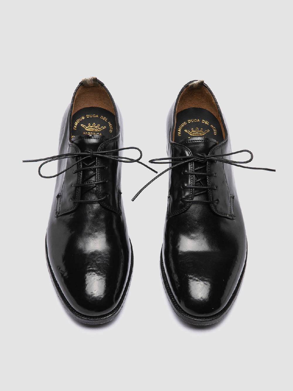 Officine Creative VANDERBILT CAOU 013 Scarpe Derby Nere in Pelle Novità