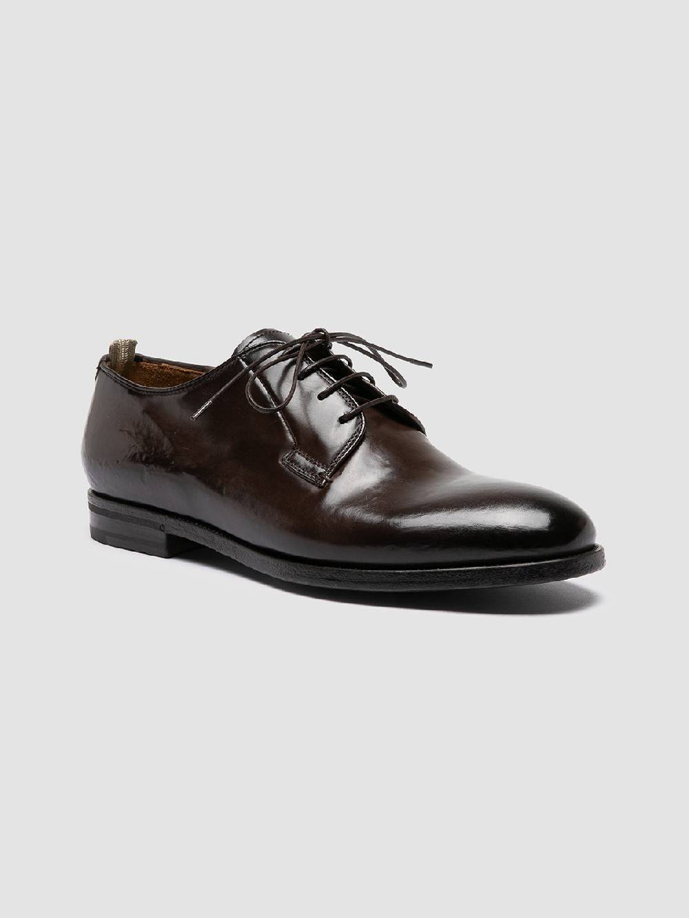 Officine Creative VANDERBILT CAOU 013 Scarpe Derby Marrone Scuro in Pelle Presa