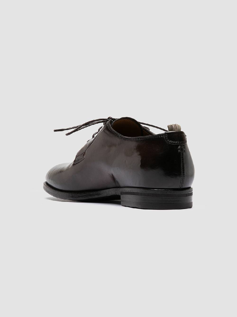 Officine Creative VANDERBILT CAOU 013 Scarpe Derby Marrone Scuro in Pelle Presa