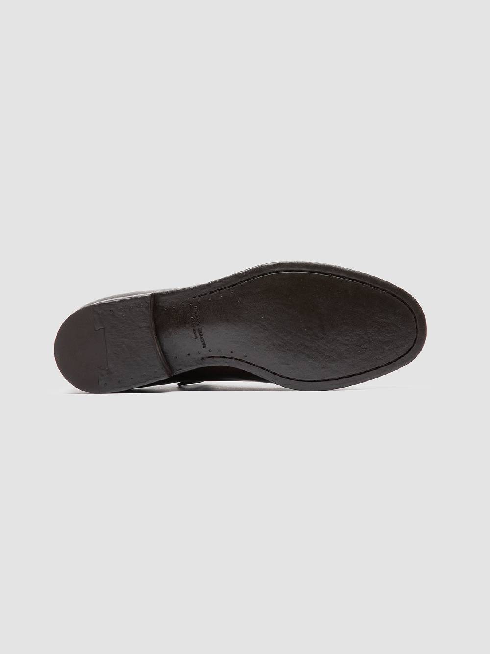 Officine Creative VANDERBILT CAOU 013 Scarpe Derby Marrone Scuro in Pelle Presa