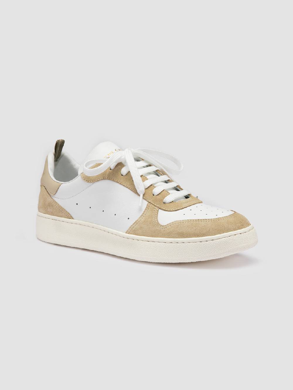 Officine Creative MOWER 008 Sneakers Basse in Pelle e Camoscio Bianca Outlet