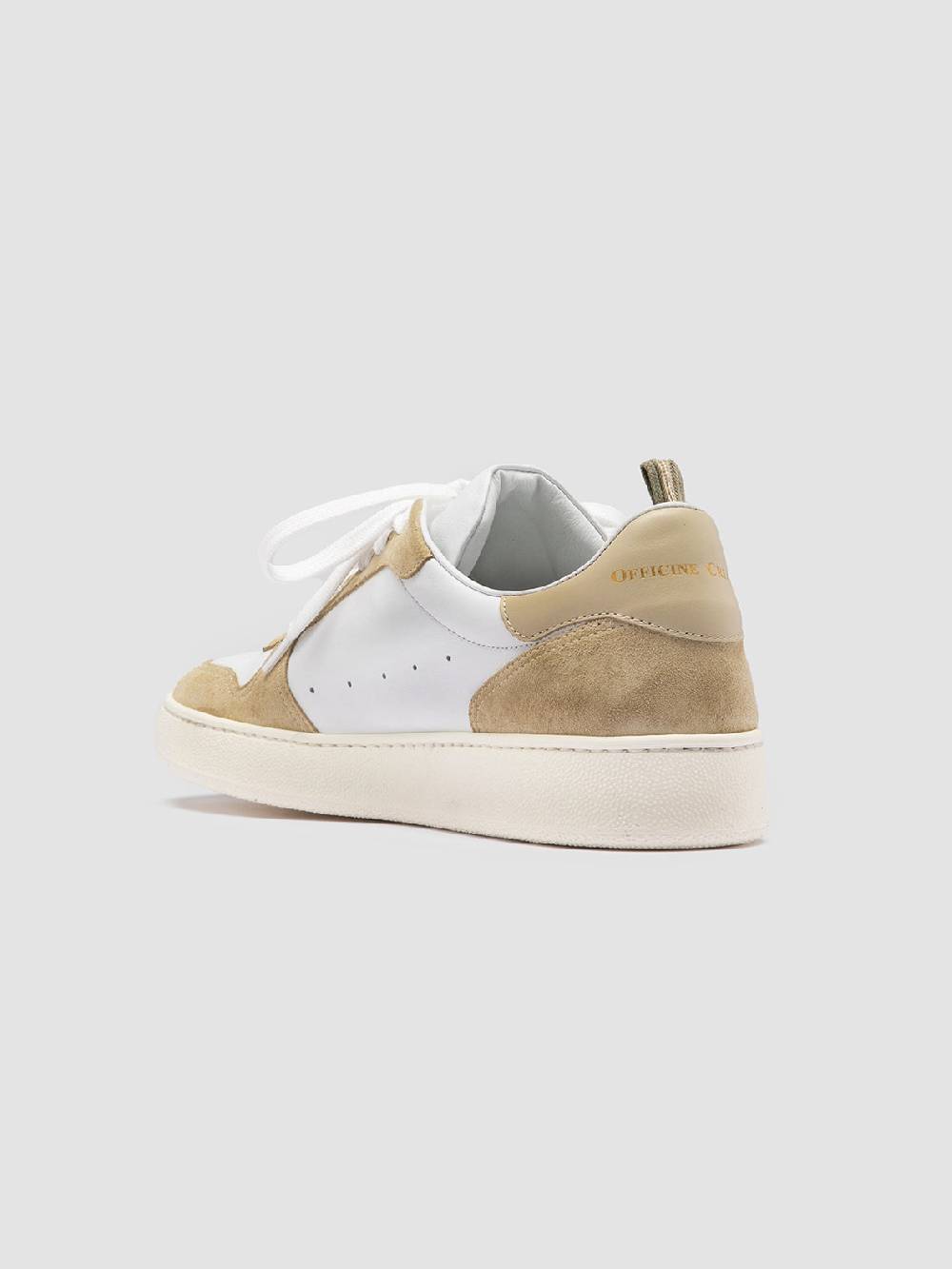 Officine Creative MOWER 008 Sneakers Basse in Pelle e Camoscio Bianca Outlet