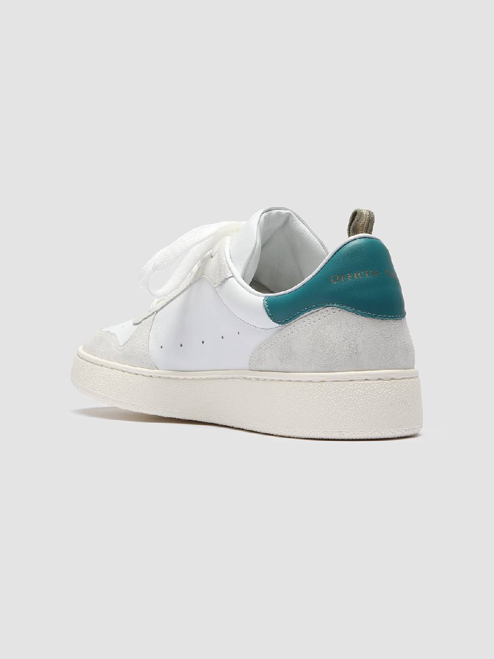 Officine Creative MOWER 008 Sneakers in Pelle Liscia e Scamosciata Bianca In Vendita