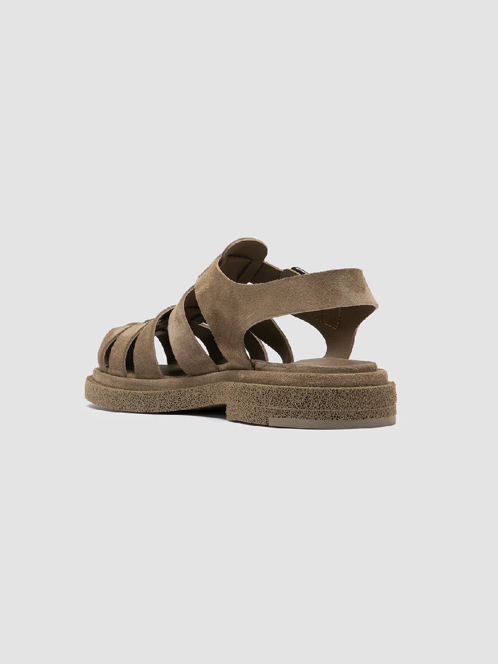 Officine Creative TONAL 18 Taupe Suede Sandals Offerte