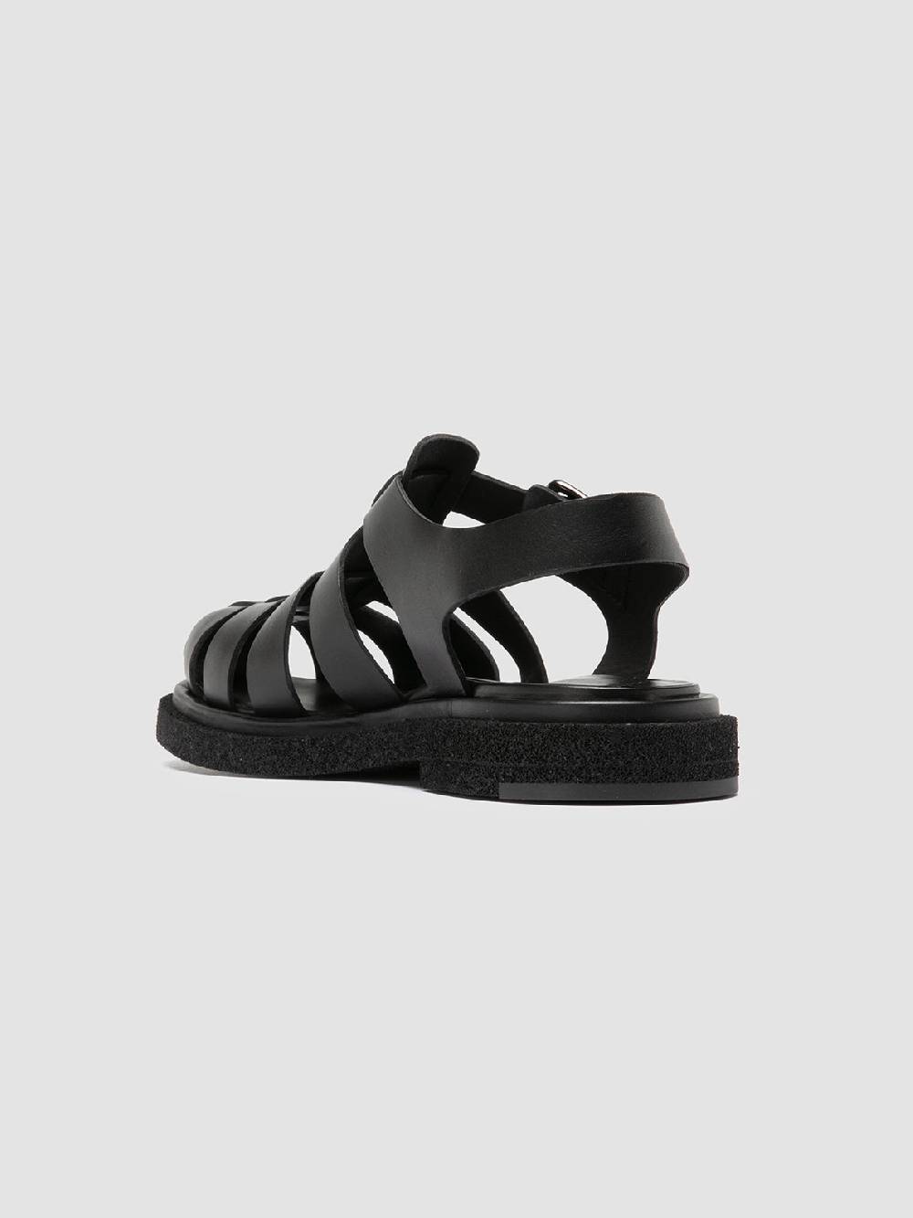 Officine Creative TONAL 18 Black Leather Sandals Hotsell