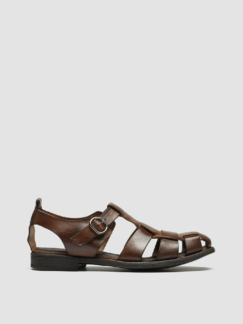Officine Creative CHRONICLE 145 Sandali in Pelle Marrone Saldi Di Fabbrica