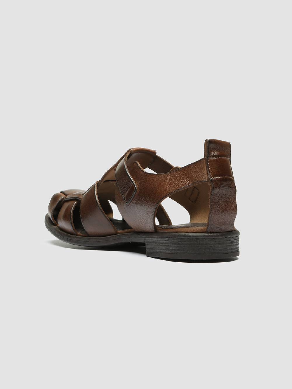 Officine Creative CHRONICLE 145 Sandali in Pelle Marrone Saldi Di Fabbrica