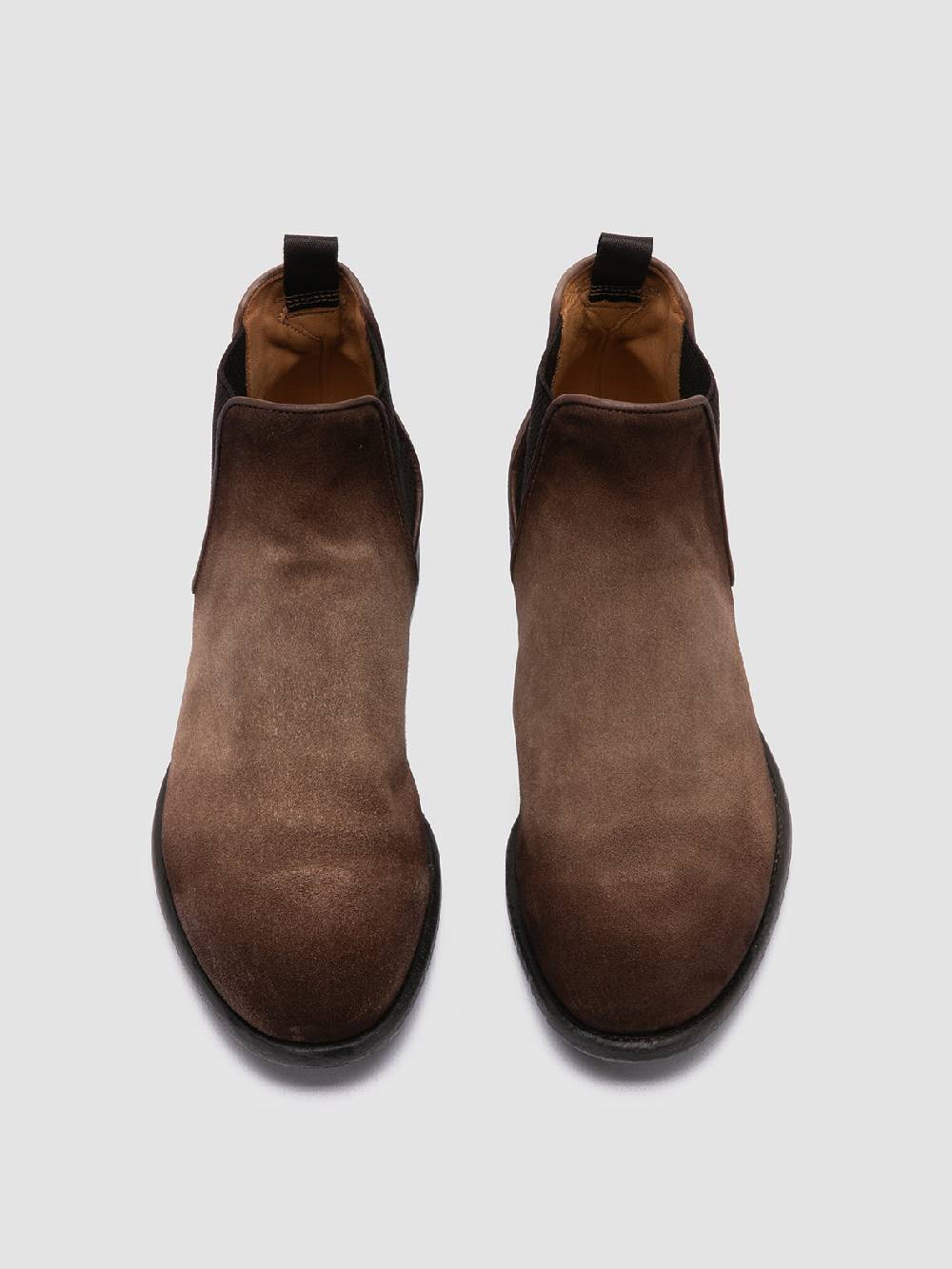 Officine Creative CETON 647 Stivaletti Chelsea in Pelle Scamosciata Marrone In Saldo