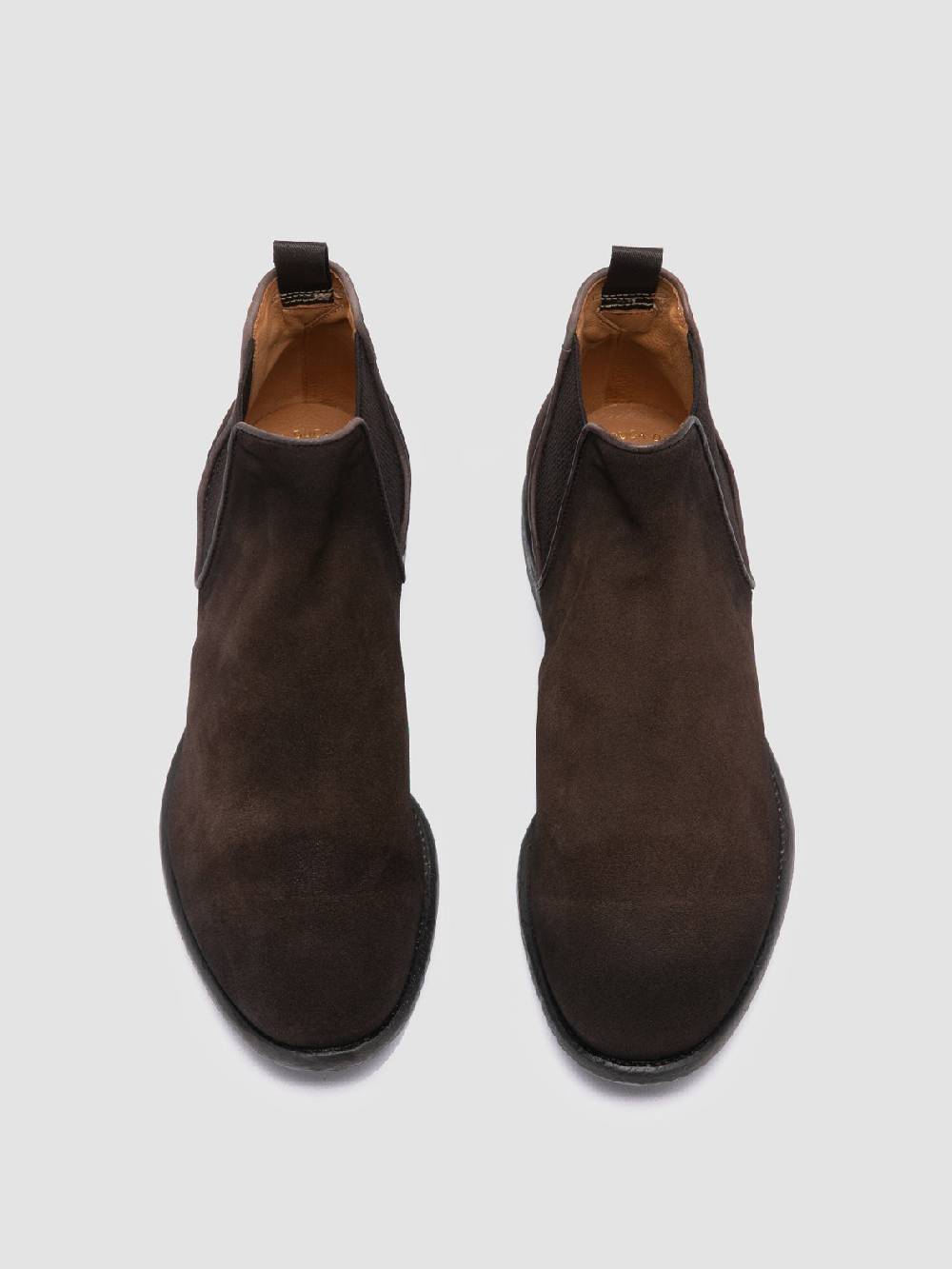 Officine Creative CETON 647 Stivaletti Chelsea in Pelle Scamosciata Marrone Nuova