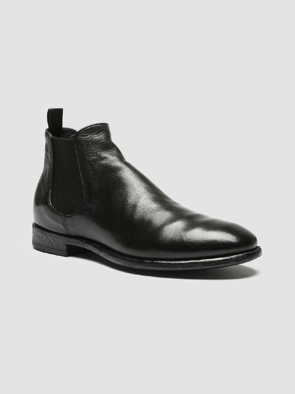 Officine Creative CETON 647 Stivaletti Chelsea in Pelle Nera Moda