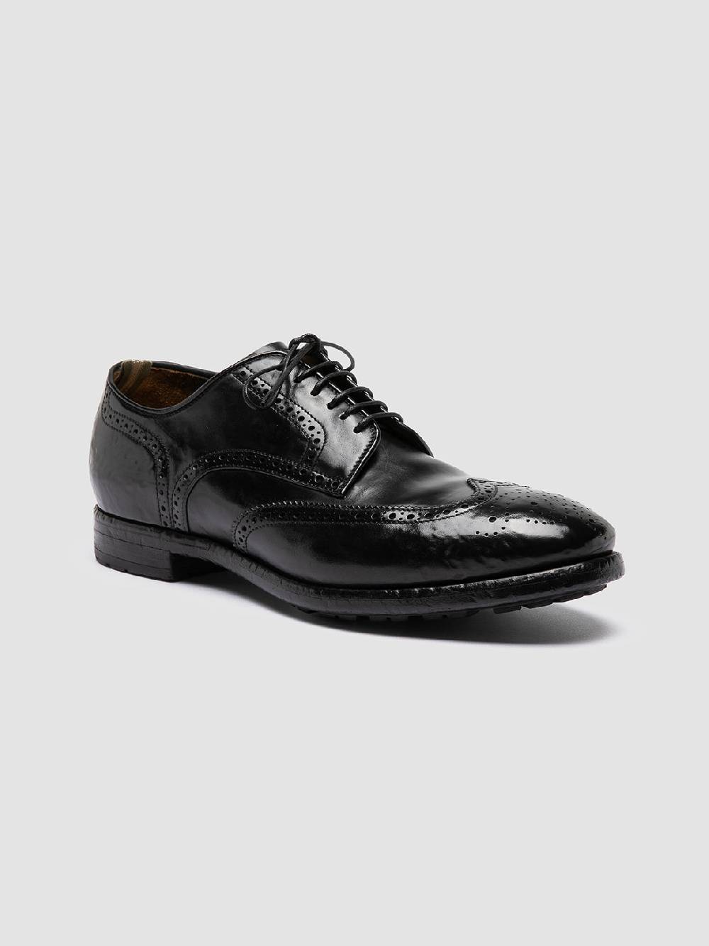 Officine Creative TEMPLE 609 Derby in Pelle Nera Vendita
