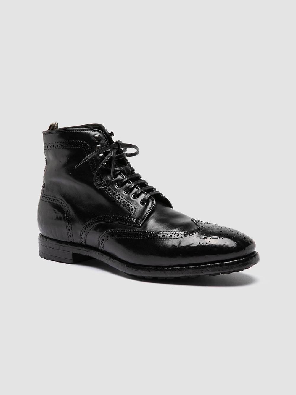 Officine Creative PRINCE 612 Stivaletti in Pelle Nera Pezzi Unici