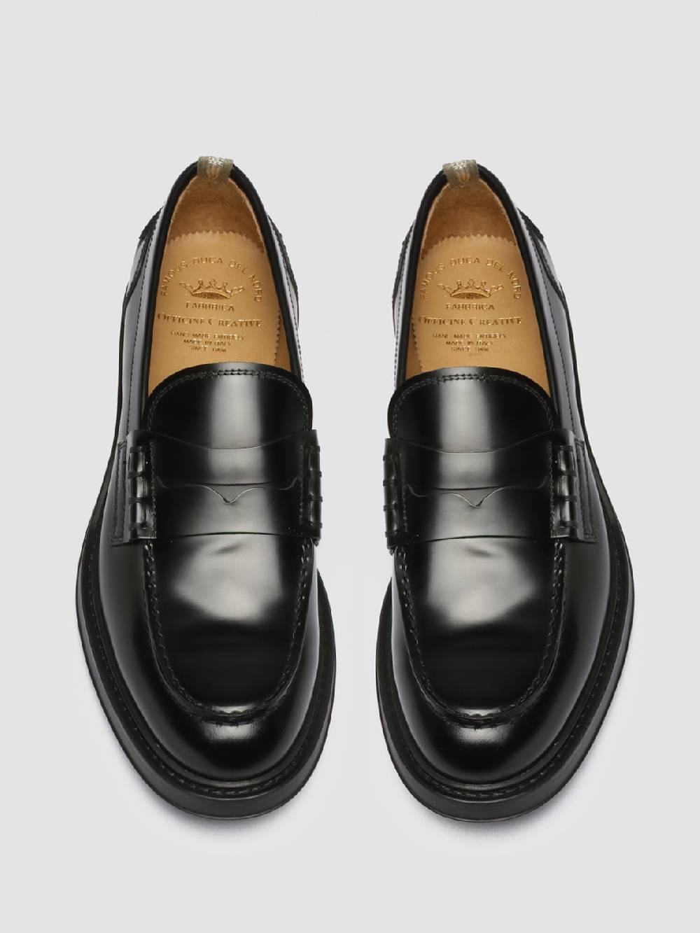 Officine Creative UNIFORM 001 Mocassini in Pelle Nera Acquista Ora