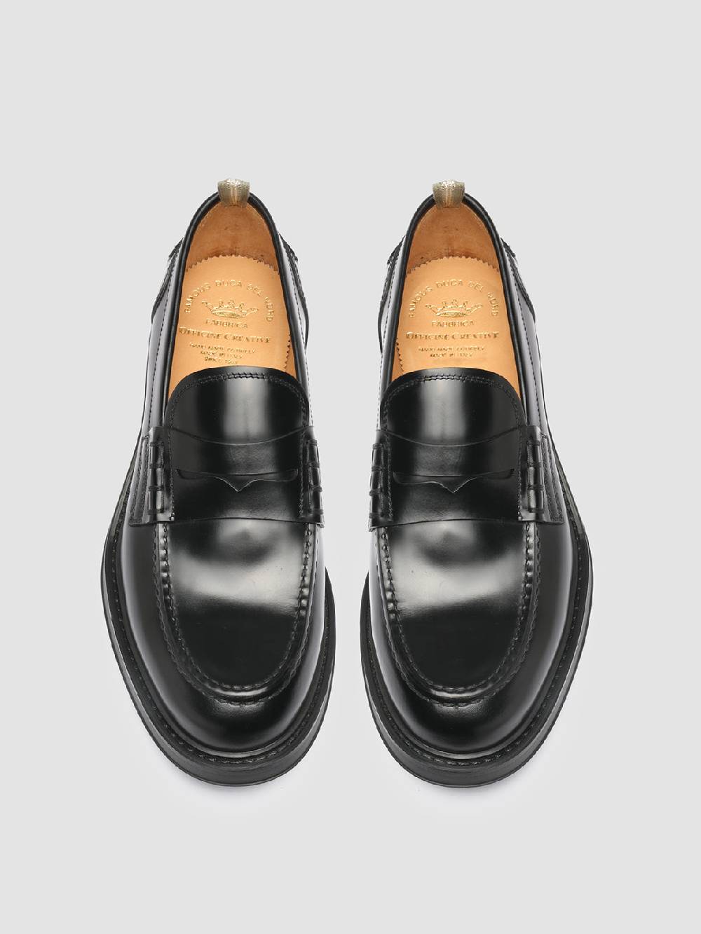 Officine Creative UNIFORM 001 Mocassini Penny in Pelle Nera Consegna Veloce