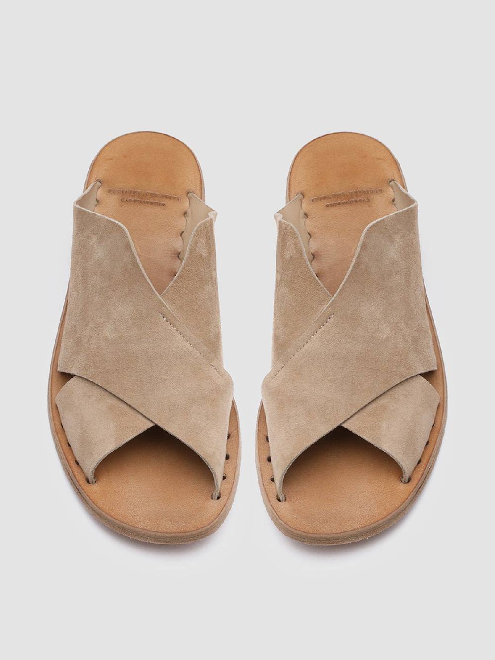 Officine Creative ITACA 019 Sandali in Pelle Scamosciata Marrone Prezzo Ridotto