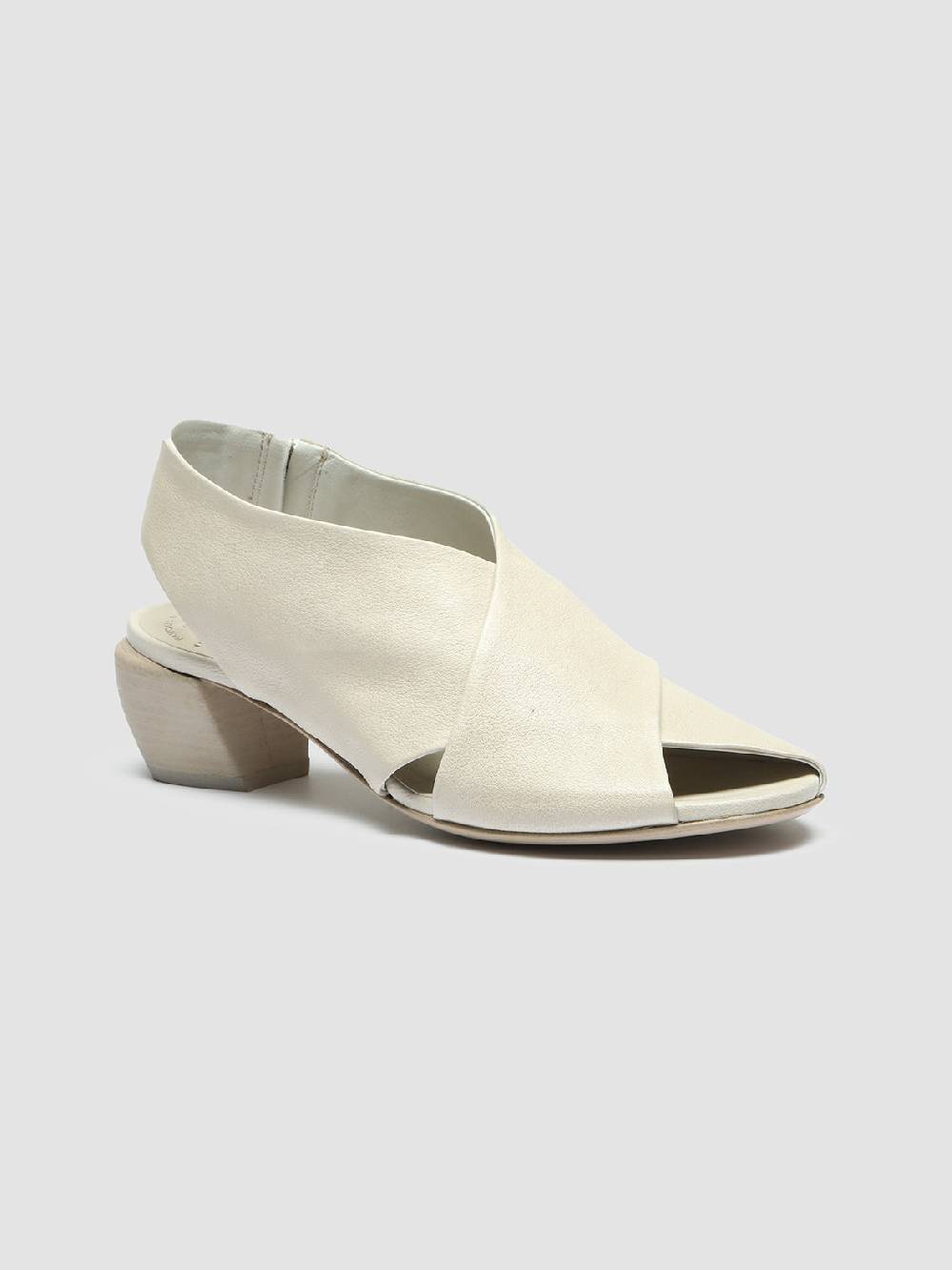 Officine Creative HELYETTE 024 Off White Leather Slide Sandals Italy