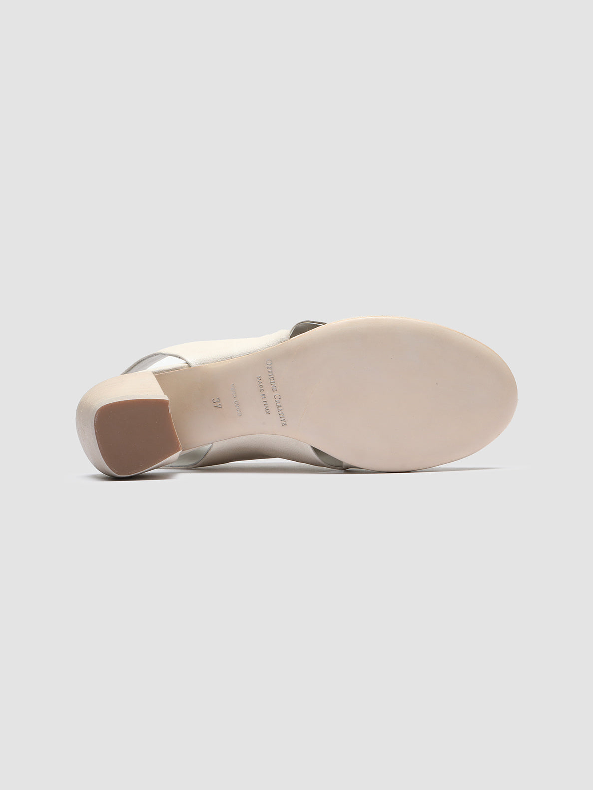 Officine Creative HELYETTE 024 Off White Leather Slide Sandals Italy