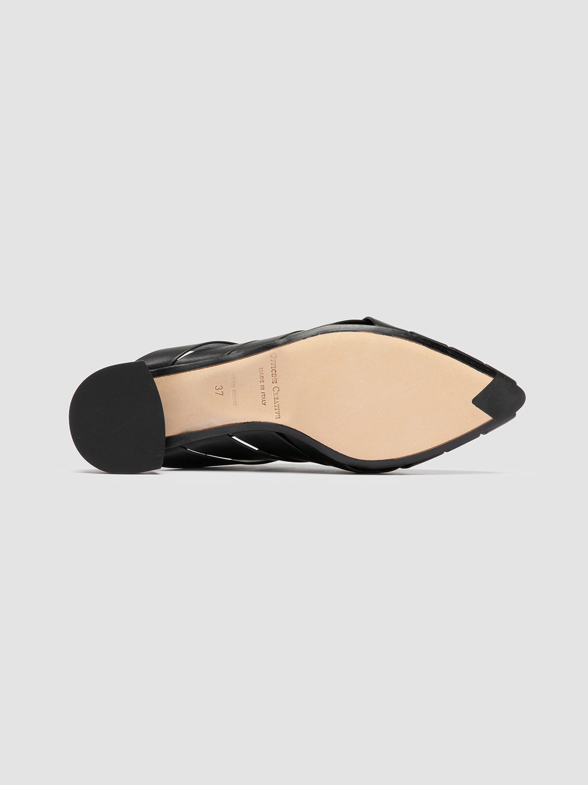 Officine Creative SAGE 105 Sandali Sabot in Pelle Nera Vendita Calda