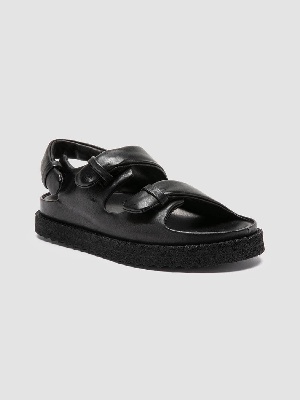 Officine Creative SANDS 102 Sandali Sling Back in Pelle Nera Saldi Di Fabbrica