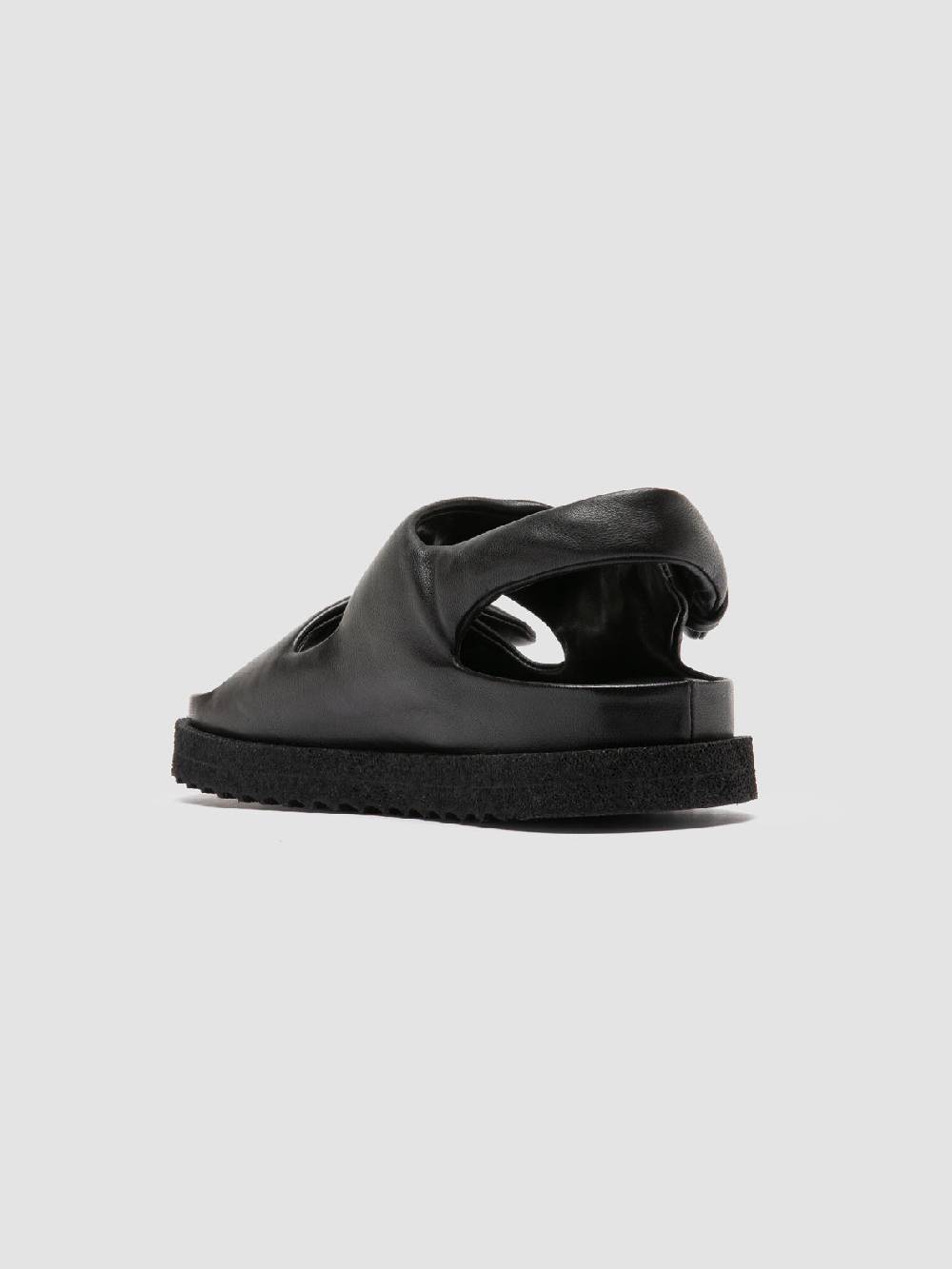 Officine Creative SANDS 102 Sandali Sling Back in Pelle Nera Saldi Di Fabbrica