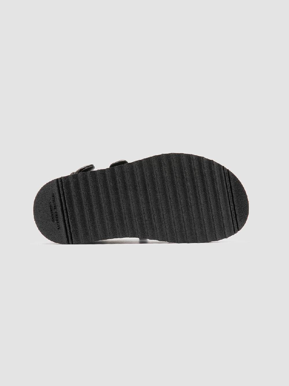 Officine Creative SANDS 102 Sandali Sling Back in Pelle Nera Saldi Di Fabbrica