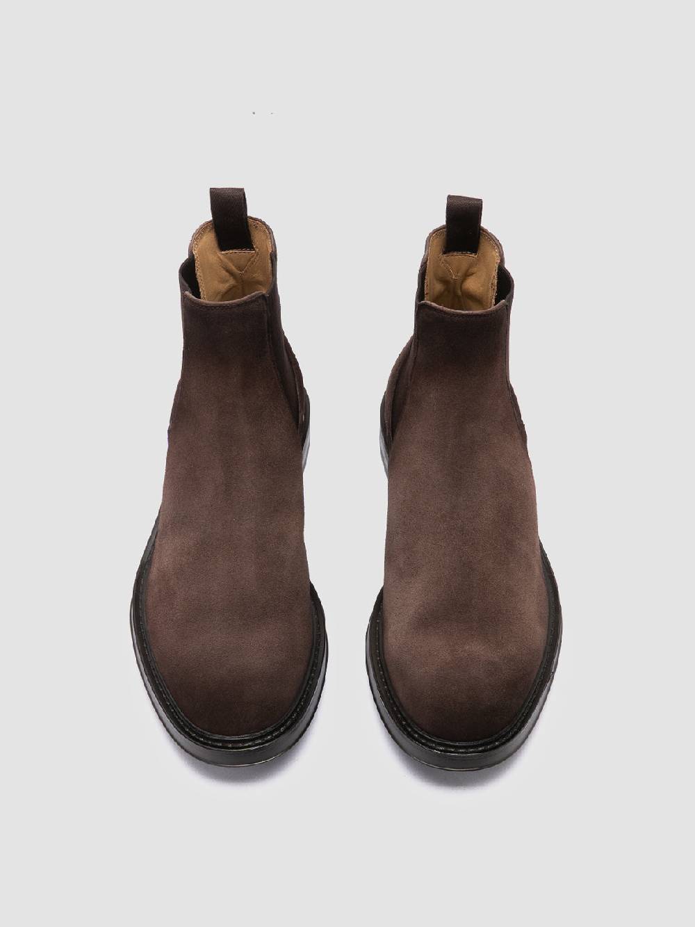 Officine Creative UNIFORM 005 Stivaletti Chelsea in Pelle Scamosciata Marrone 2025