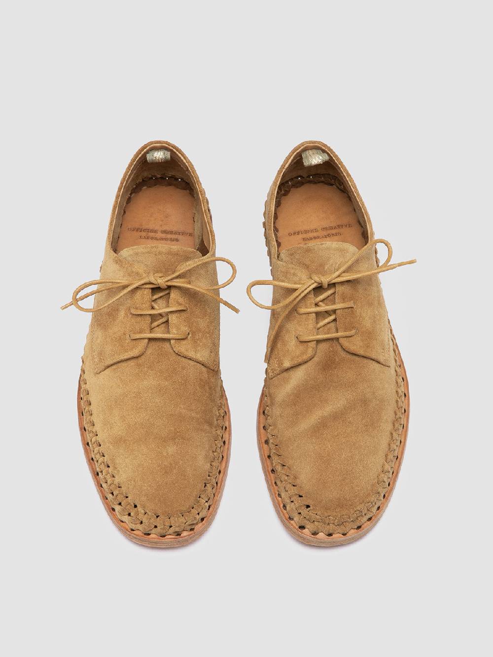 Officine Creative MILES 001 Brown suede derby shoes In Linea