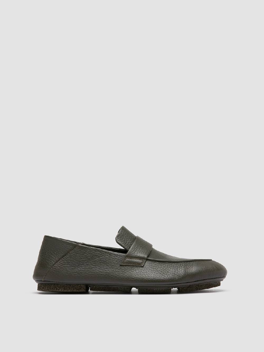 Officine Creative C-SIDE 001 Green Leather Loafers Spedizione Gratuita
