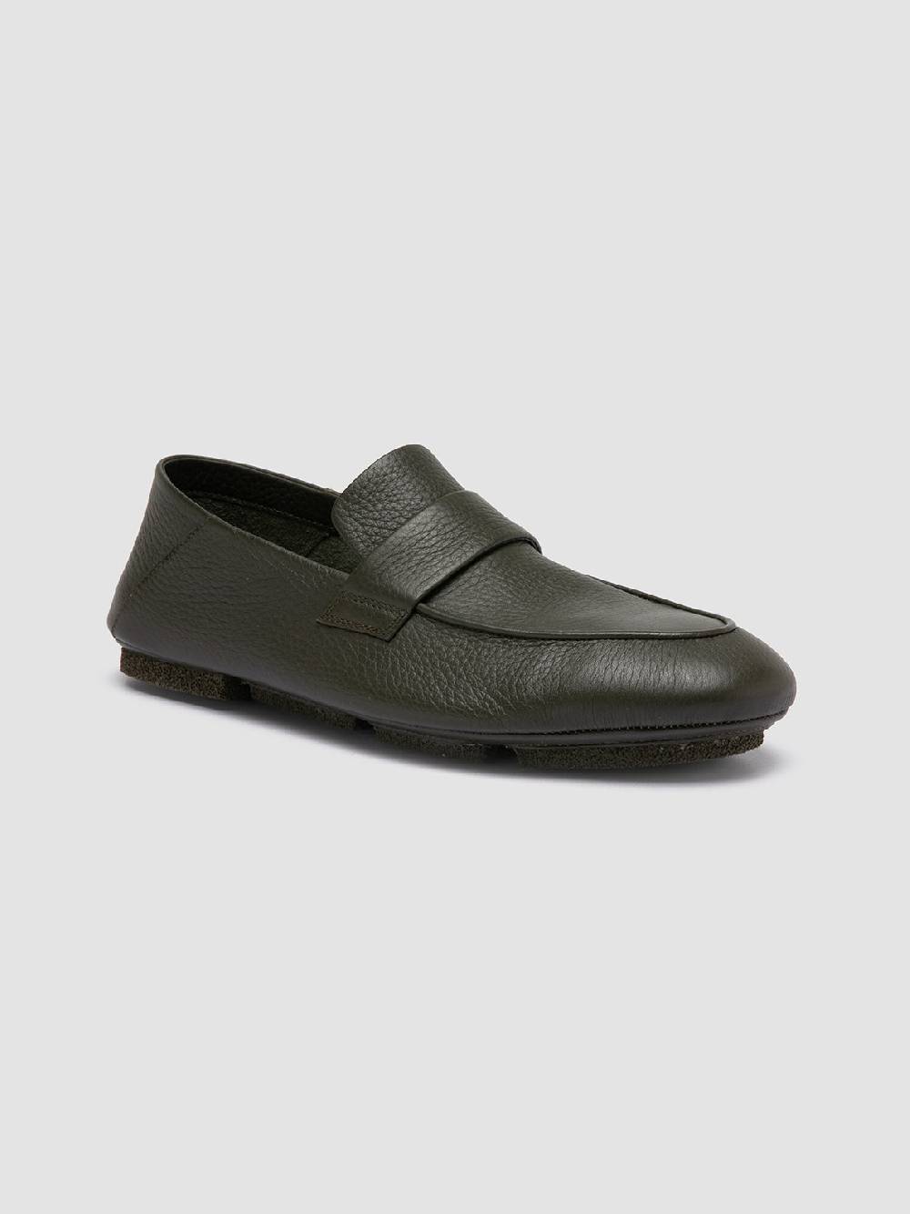 Officine Creative C-SIDE 001 Green Leather Loafers Spedizione Gratuita