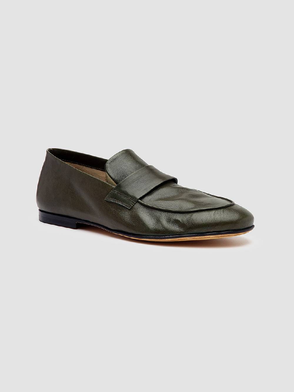 Officine Creative AIRTO 001 Mocassini Penny Loafer in Pelle Verde Negozi Online