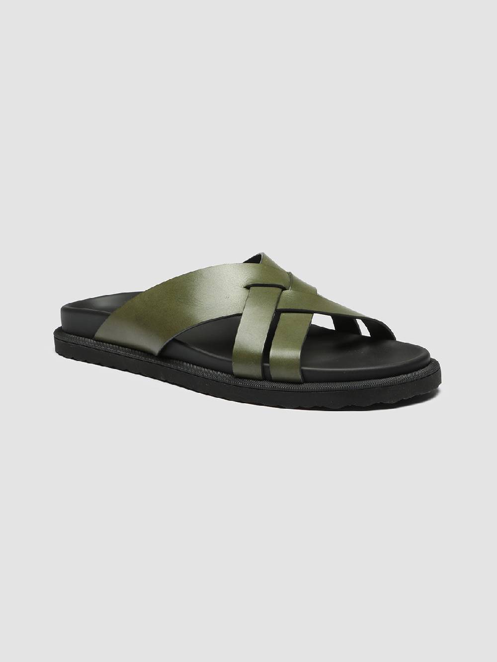 Officine Creative CHARRAT 003 Sandali in Pelle Verde Sottocosto