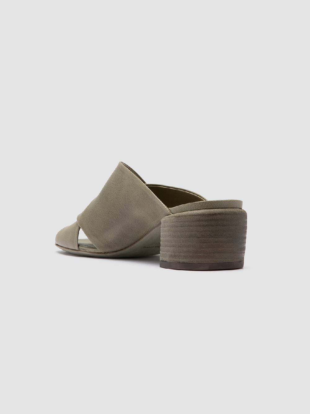 Officine Creative HADRY 007 Sandali Slide in Pelle Verde Saldi Di Fabbrica