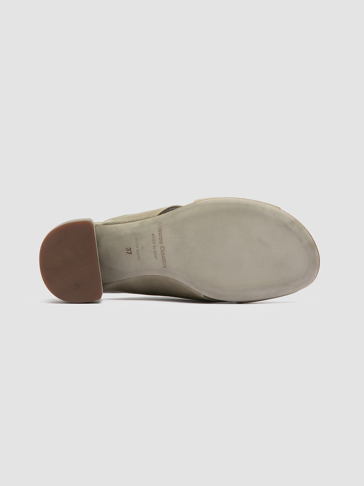 Officine Creative HADRY 007 Sandali Slide in Pelle Verde Saldi Di Fabbrica