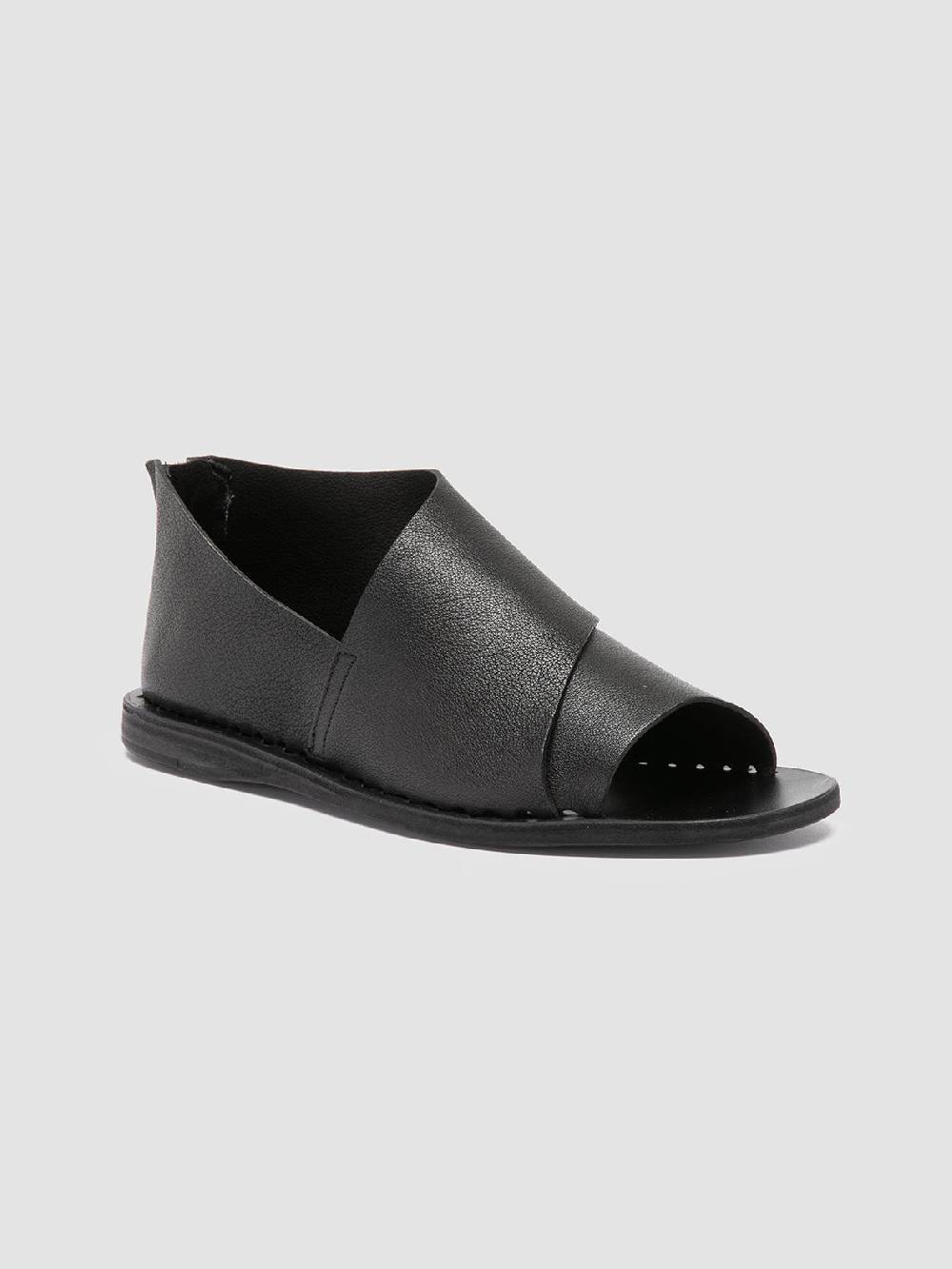 Officine Creative ITACA 046 Scarpe a Punta Aperta in Pelle Nera Negozio