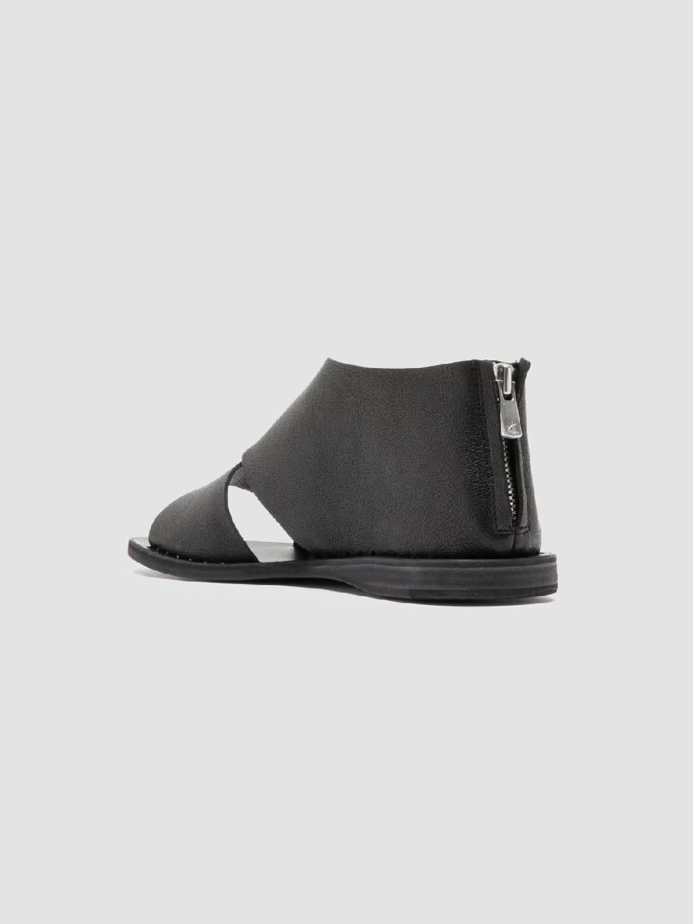 Officine Creative ITACA 046 Scarpe a Punta Aperta in Pelle Nera Negozio