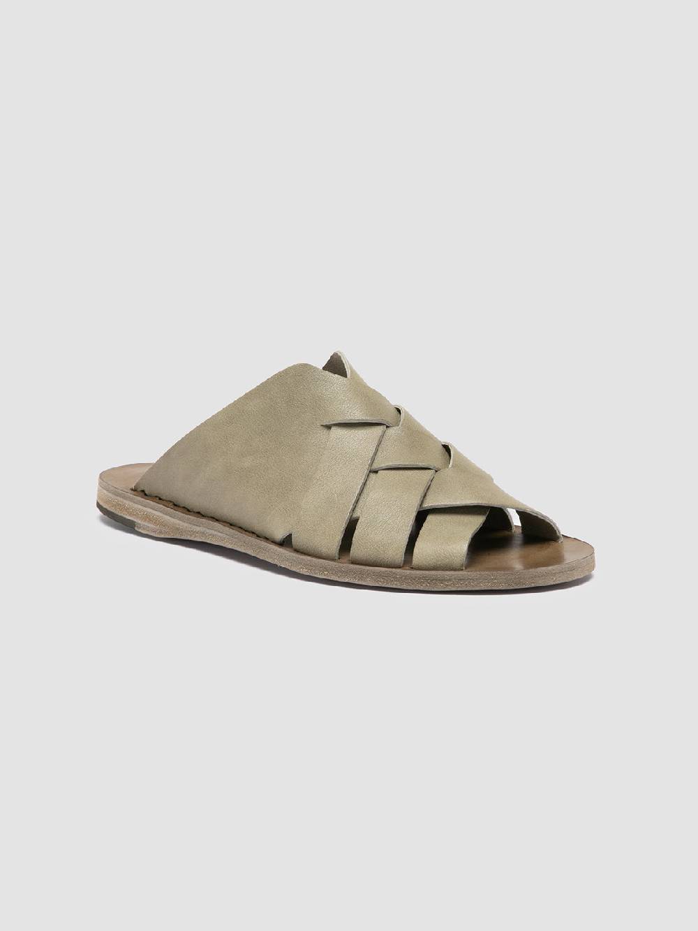 Officine Creative ITACA 049 Sandali Slide in Pelle Verde Nuova