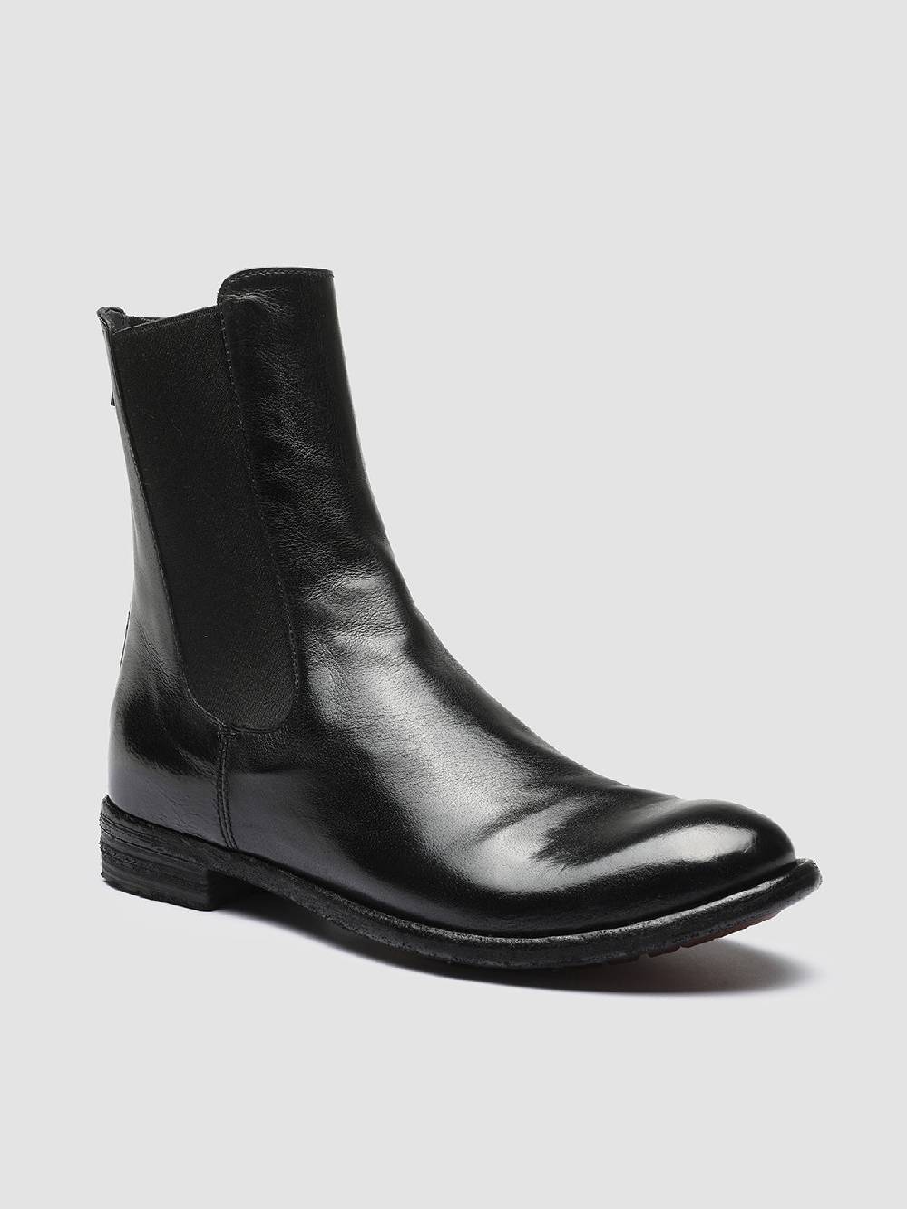Officine Creative LEXIKON 073 Stivaletti Chelsea in Pelle Nera Offerta Anniversario