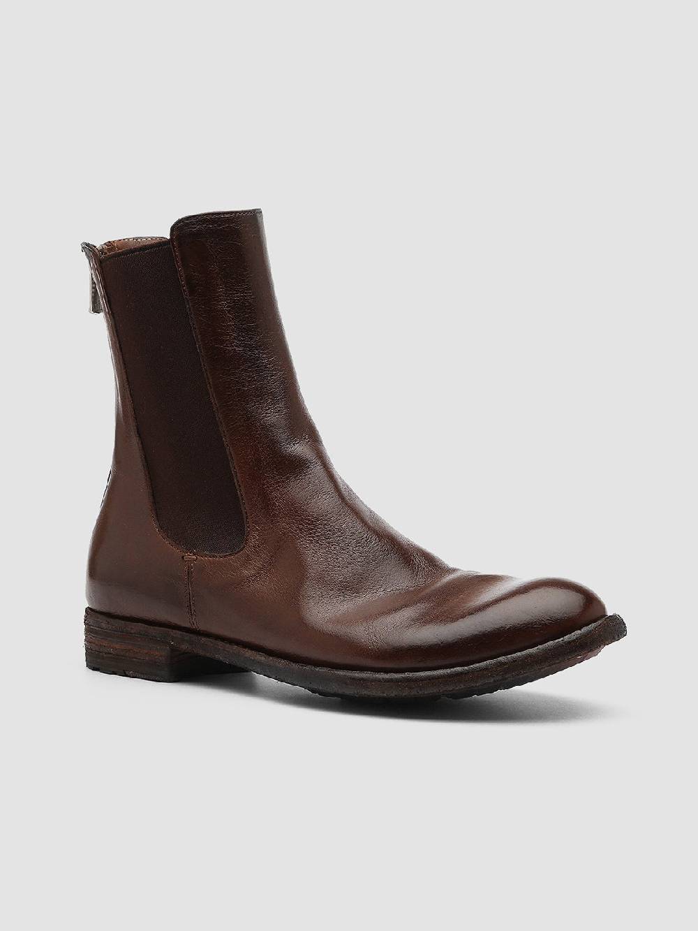 Officine Creative LEXIKON 073 Stivaletti Chelsea in Pelle Marrone Qualità