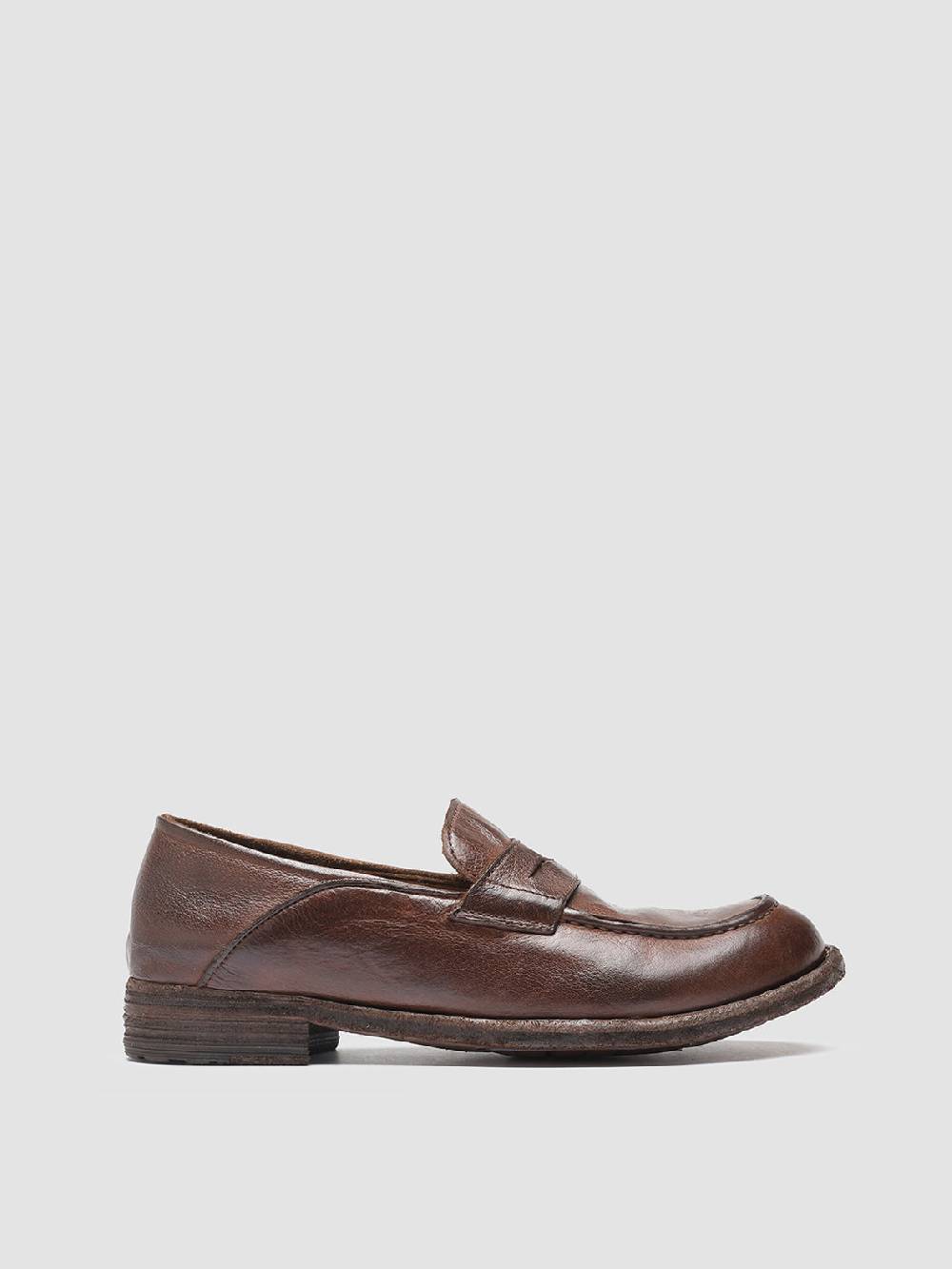 Officine Creative LEXIKON 140 Mocassini Penny Loafer in Pelle Marrone Consegna Veloce