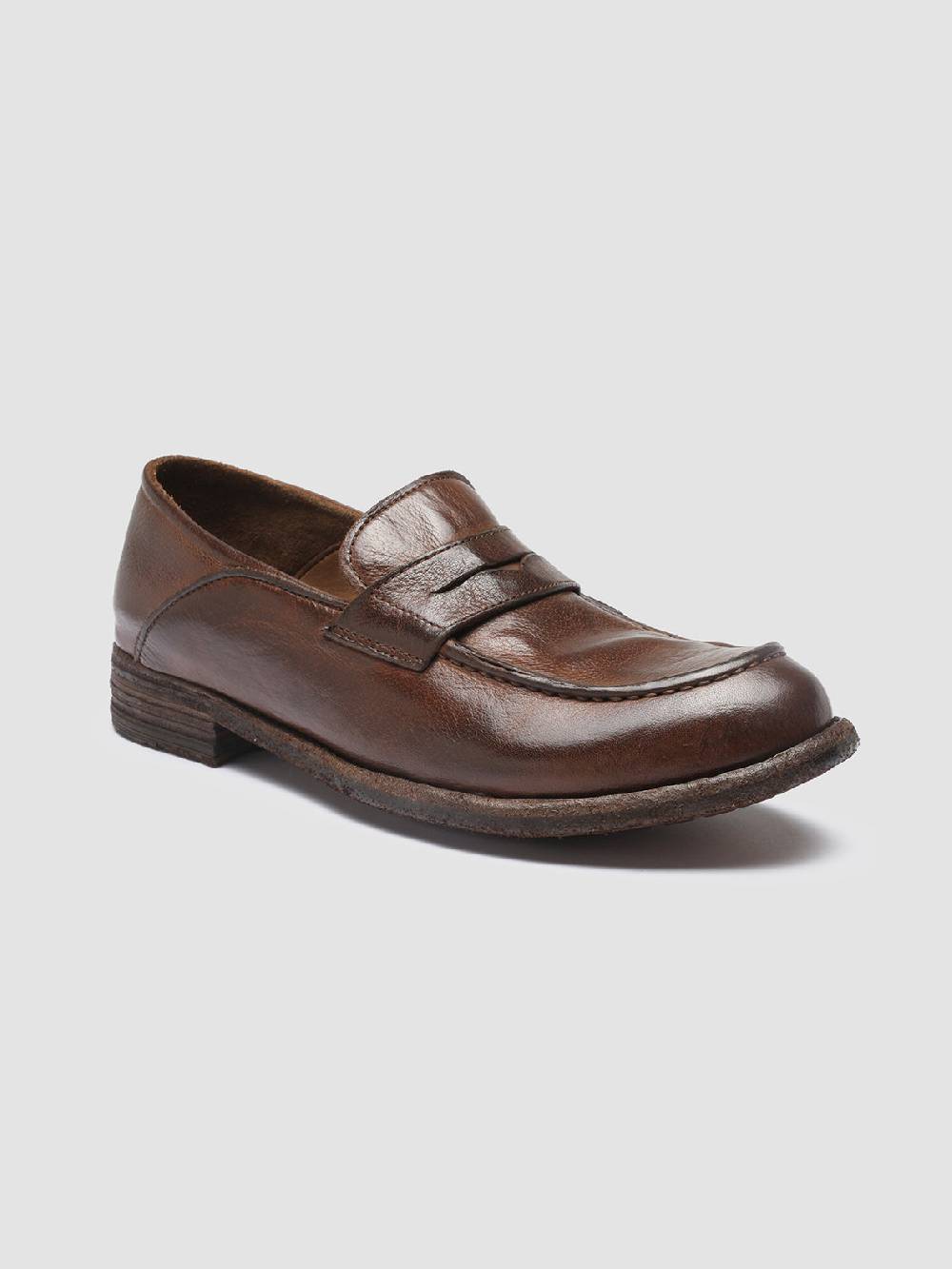 Officine Creative LEXIKON 140 Mocassini Penny Loafer in Pelle Marrone Consegna Veloce