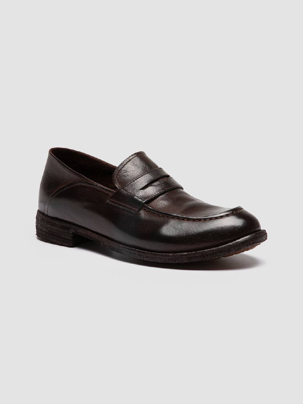 Officine Creative LEXIKON 140 Mocassini Penny Loafer in Pelle Marrone Promozione Limitata