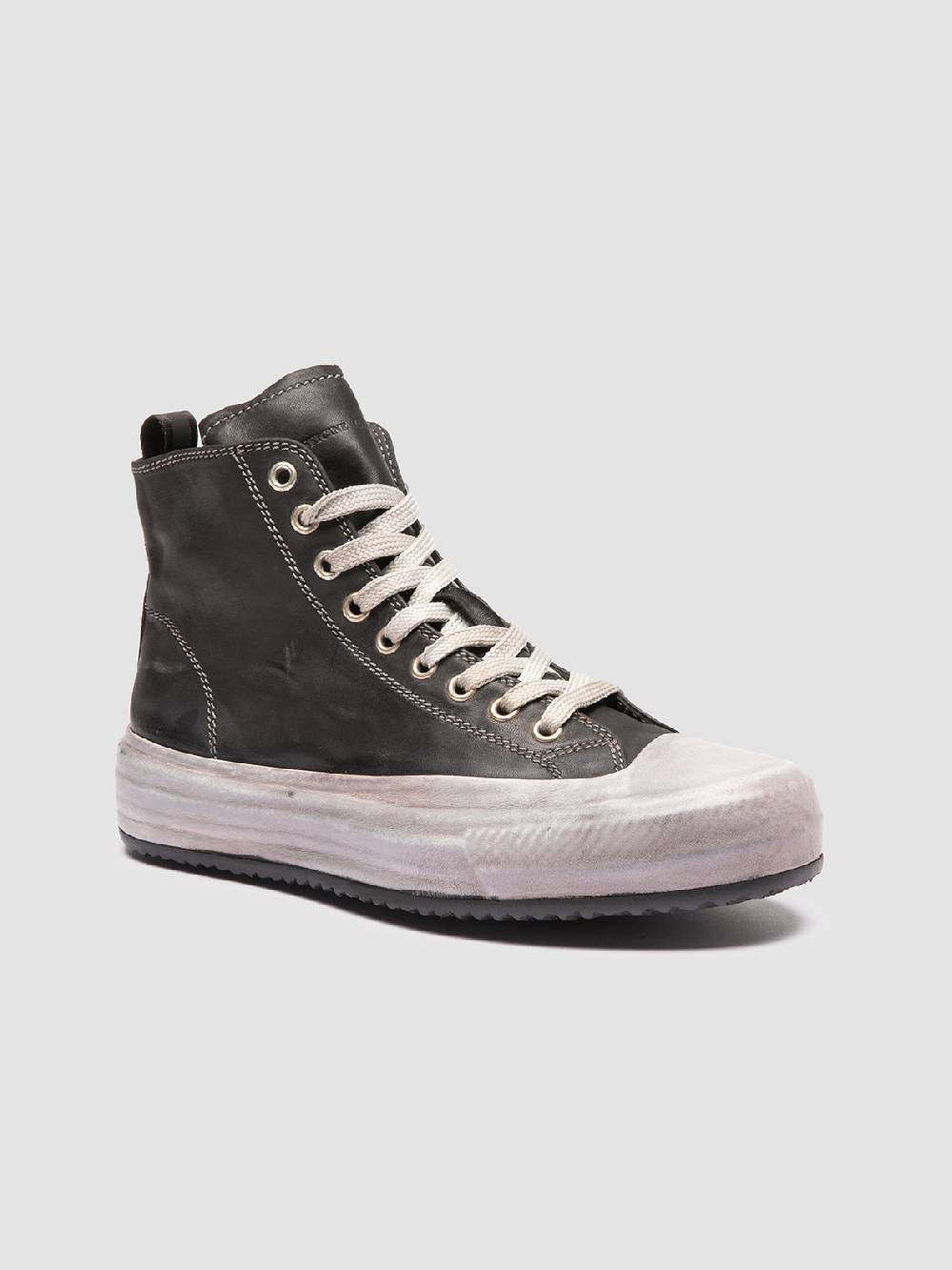 Officine Creative MES DD 102 Sneaker Alte in Pelle Nera Latest stili