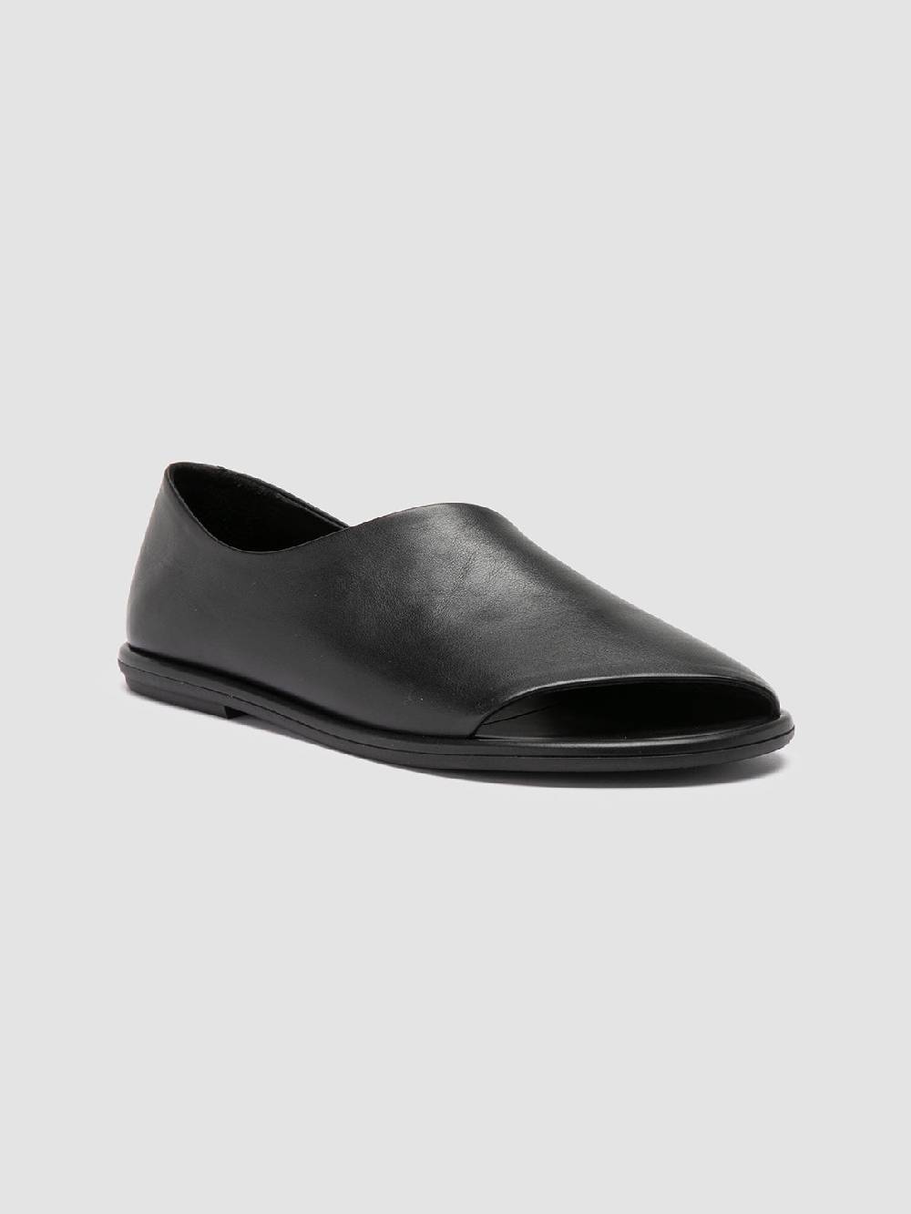 Officine Creative MIENNE 102 Scarpe Peep Toe in Pelle Nera Promozione temporanea