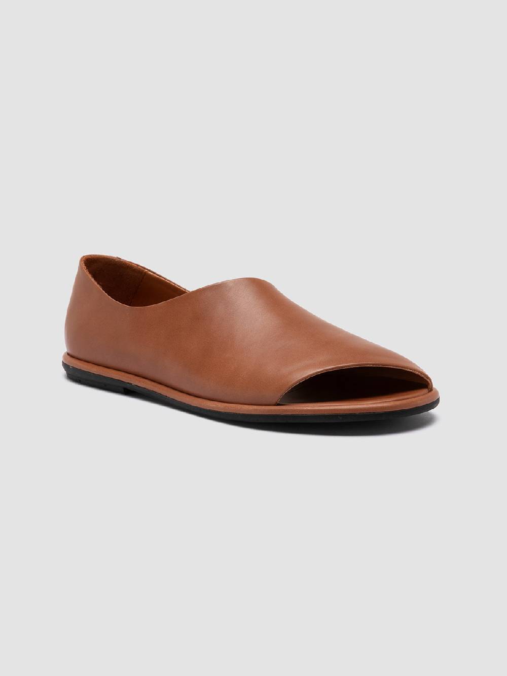 Officine Creative MIENNE 102 Scarpe Peep Toe in Pelle Marrone Fino al 50% di sconto