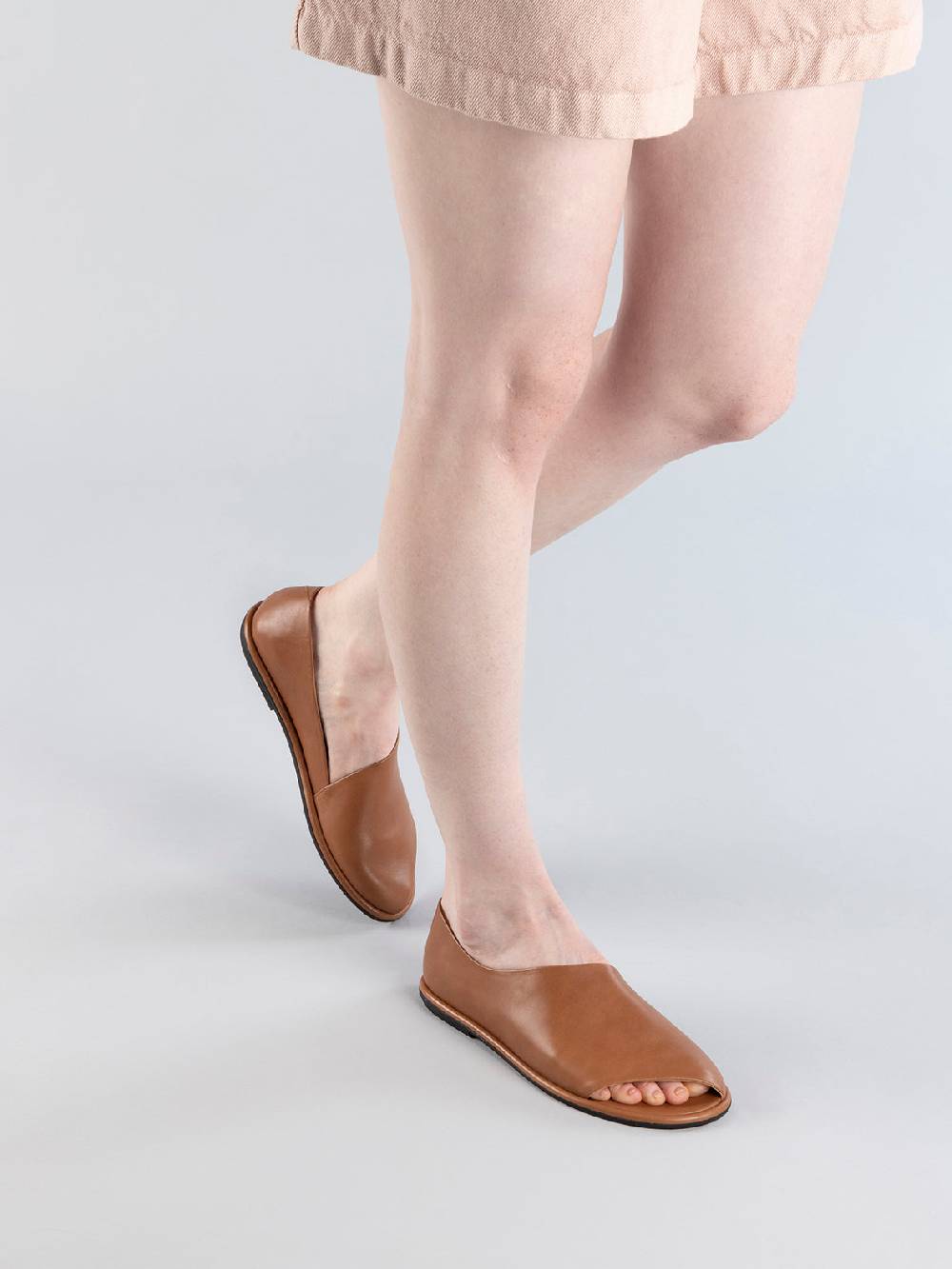 Officine Creative MIENNE 102 Scarpe Peep Toe in Pelle Marrone Fino al 50% di sconto