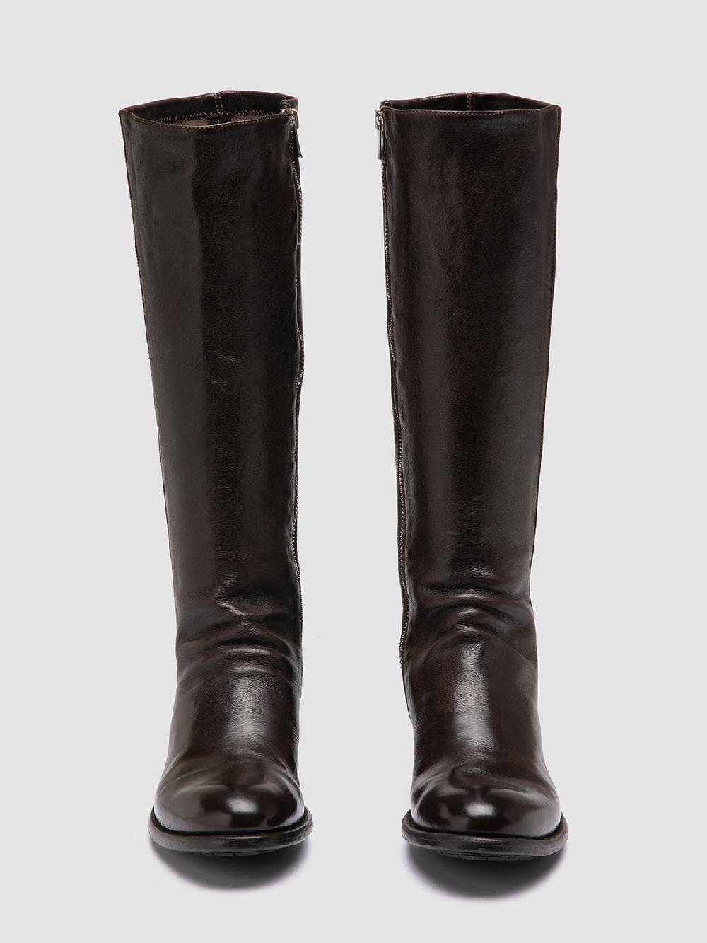 Officine Creative LIS 005 Stivali con Zip in Pelle Marrone Fino al 60% di sconto