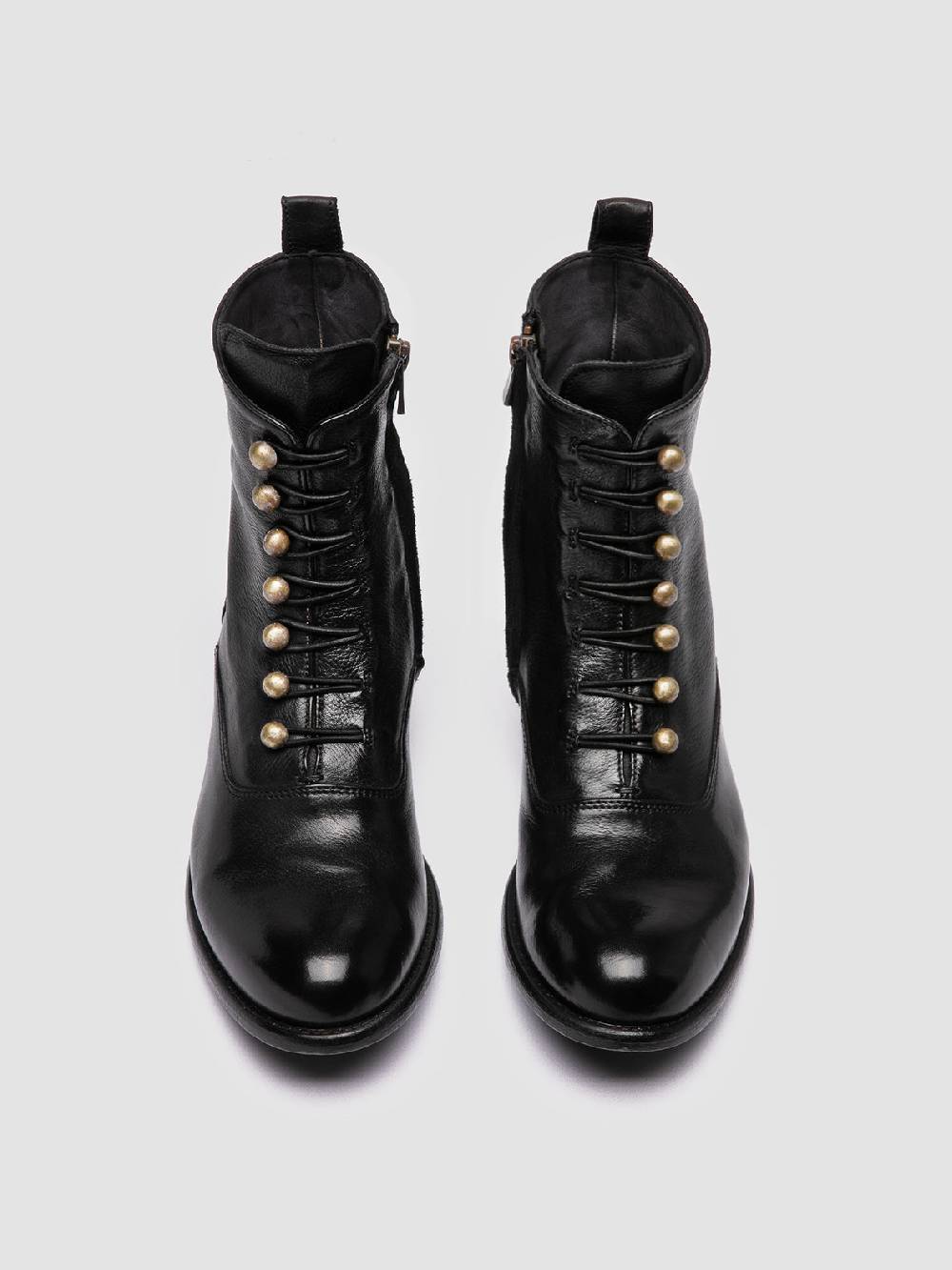 Officine Creative LIS 006 Stivali con Zip in Pelle Nera Fino al 65% di sconto