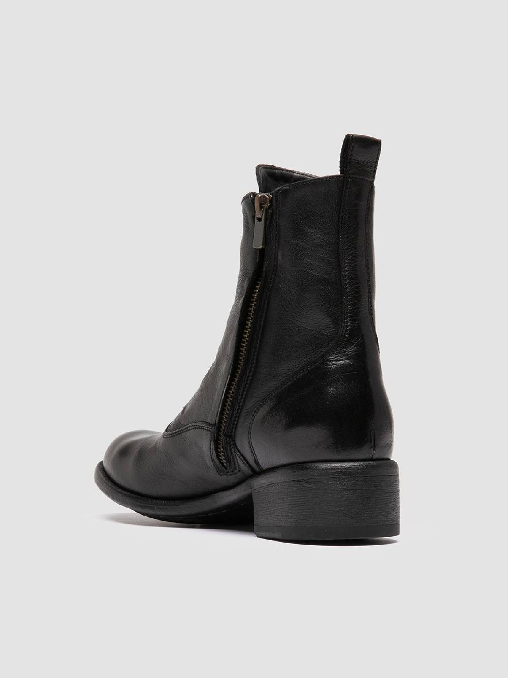 Officine Creative LIS 006 Stivali con Zip in Pelle Nera Fino al 65% di sconto
